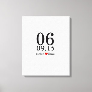 Alternative Hochzeit Gästebuch Signierleinwand Dat