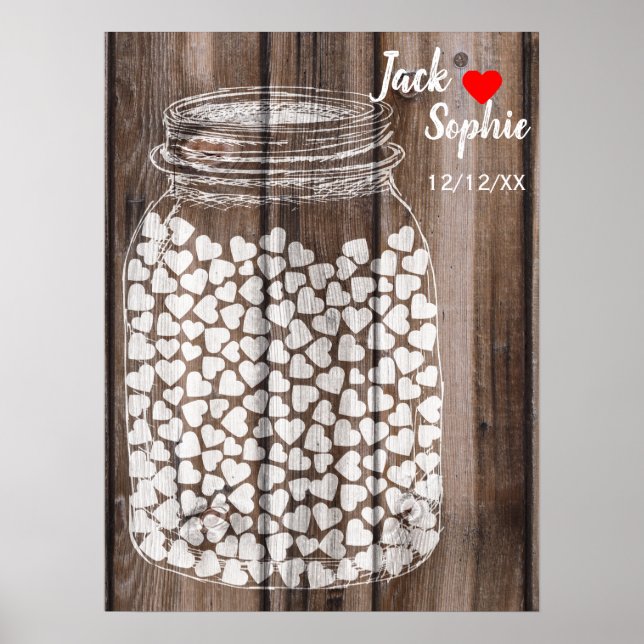 Alternative Hochzeitsbuch Mason Holz 150 Poster (Vorne)