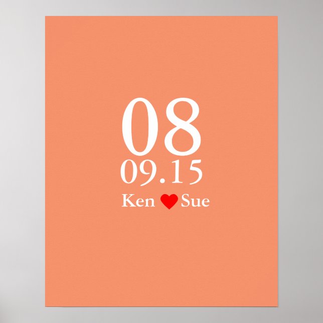 Alternative Hochzeitsgast-Signatur Big Date Poster (Vorne)