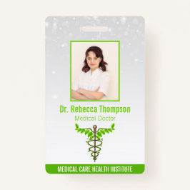 Alternative medizinische Caduceus Green Blätter We Ausweis