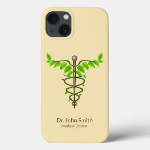 Alternative medizinische Caduceus grüne Blätter Be Case-Mate iPhone Hülle