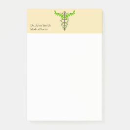 Alternative medizinische Caduceus grüne Blätter Be Post-it Klebezettel