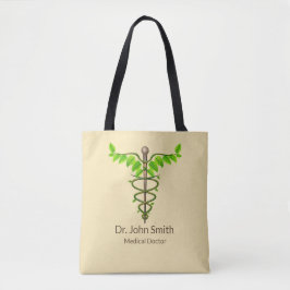 Alternative medizinische Caduceus grüne Blätter Be Tasche