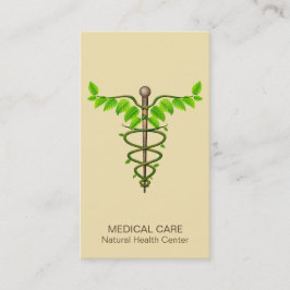 Alternative medizinische Caduceus grüne Blätter Be Visitenkarte