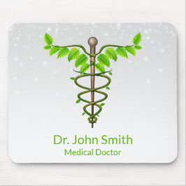 Alternative medizinische Caduceus grüne Blätter We Mousepad