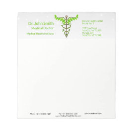 Alternative medizinische Caduceus grüne Blätter We Notizblock