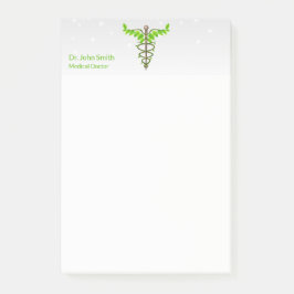 Alternative medizinische Caduceus grüne Blätter We Post-it Klebezettel