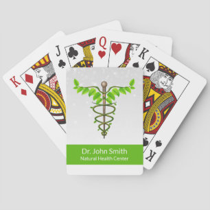 Alternative medizinische Caduceus grüne Blätter We Spielkarten