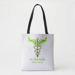 Alternative medizinische Caduceus grüne Blätter We Tasche