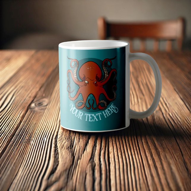 Alternative Octopus Kunstwerk Fügen Sie Ihren Text Kaffeetasse (Von Creator hochgeladen)