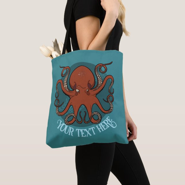 Alternative Octopus-Kunstwerk Fügen Sie Ihren Text Tasche (Von Nahem)