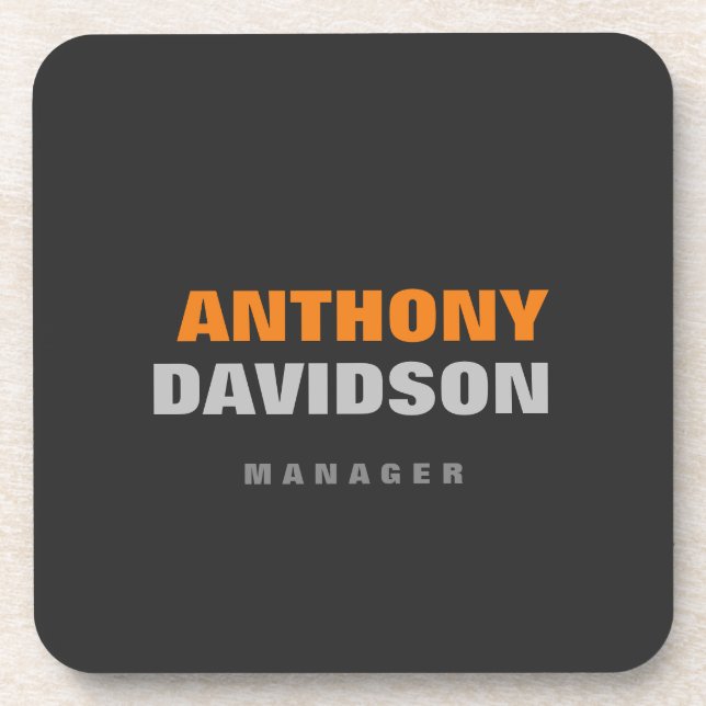 Alternative perfekte Größe Grau Orange fett Text Getränkeuntersetzer (Vorderseite)