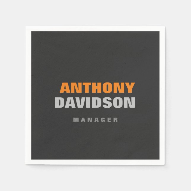 Alternative perfekte Größe Grau Orange fett Text Serviette (Vorderseite)