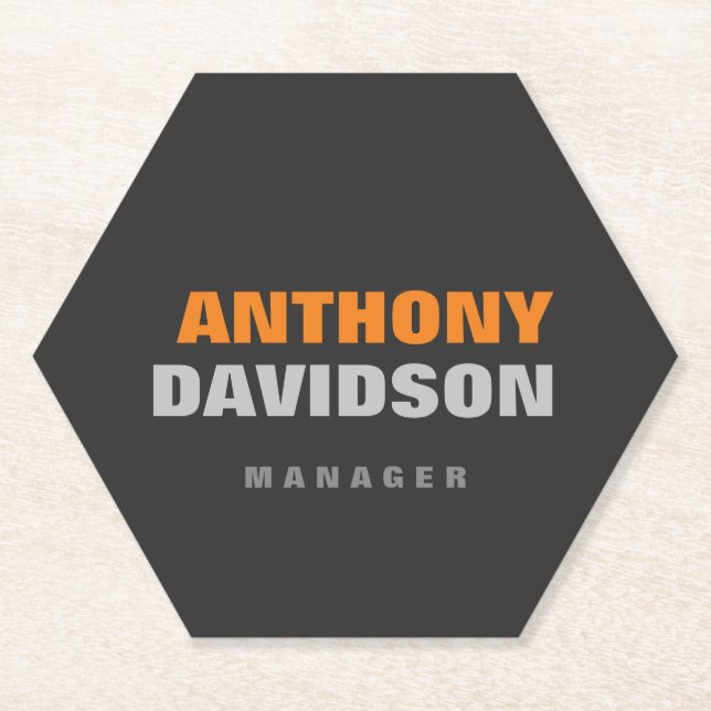 Alternative perfekte Größe Grau Orange fett Text Untersetzer (Vorderseite)