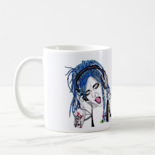 Alternative tätowierte Dreadlock Mädchen-Tasse Kaffeetasse