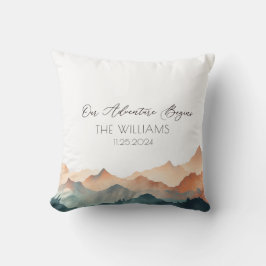 Alternative Wedding Guest Book Orange Mountain Kissen