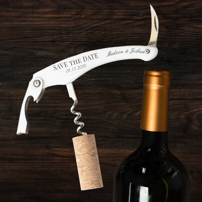 Alternative White-Elegante-Hochzeit Save the Date Kellnermesser (Alternative White Elegant Wedding Save The Date Waiter's Corkscrew
)