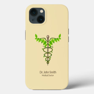 Alternativer Medizinischer Caduceus Grüne Blätter  iPhone Hülle