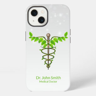 Alternativer Medizinischer Caduceus Grüne Blätter iPhone Hülle