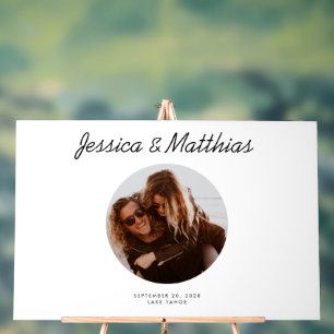 Alternatives Circle-Foto für Hochzeitgäste Acrylschild