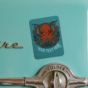 Alternatives Logo Roter Oktopus Fügen Sie Ihre Tex Magnet