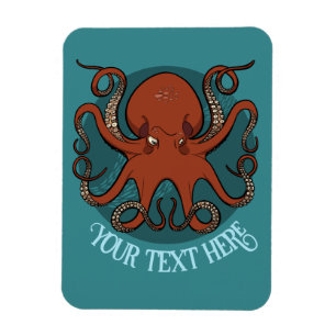 Alternatives Logo Roter Oktopus Fügen Sie Ihre Tex Magnet