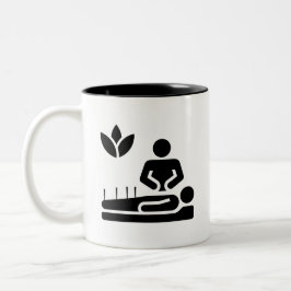 Alternativmedizin-Piktogramm-Tasse Zweifarbige Tasse