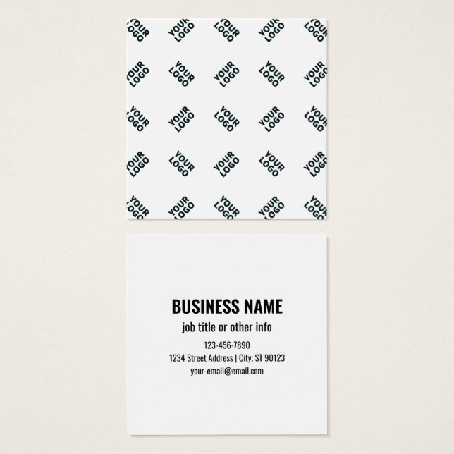 Alternierendes Geschäftslogo oder Bildmuster | Wei (Vorne & Hinten)