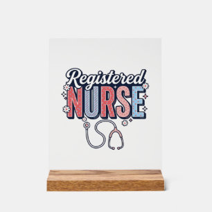 Altersgerechtes Krankenpfleger-Vektor-Shirt-Design Acrylschild