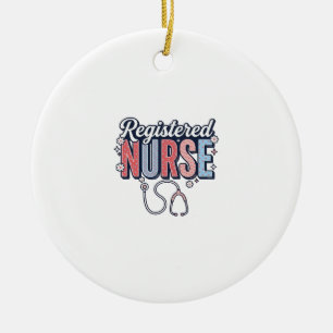 Altersgerechtes Krankenpfleger-Vektor-Shirt-Design Keramik Ornament