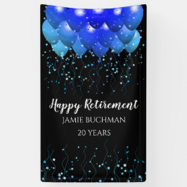 Altersruhestandballoons Star Confetti Black Banner