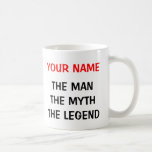Altersspezifische Geburtstagszeit-Tasse| Die Mythe Kaffeetasse<br><div class="desc">Altersspezifische Geburtstagszeit-Tasse| Der Mann Mythos Legende Der Mann Mythos Legende Tasse für 40. Geburtstag Männer. Personalisierbare Altersnummer Funny Geburtstag Geschenkidee für vierzig Jahre alt. Überraschen Sie Ihren über den Hügel Papa,  Onkel,  Bruder,  Ehemann,  Opa etc. Alter spezifischen Spaß für 40 Jahre alt. Vierzigster Tag.</div>