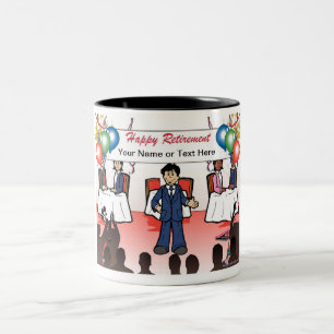 Altersversorgung - männlicher Cartoon Zweifarbige Tasse