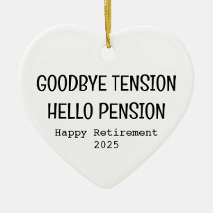 Altersvorsorge Geschenk, Ruhestand 2025, müde, ver Keramik Ornament