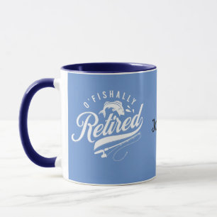 Altersvorsorge Geschenke. Fischer/Frau. Bearbeitba Tasse