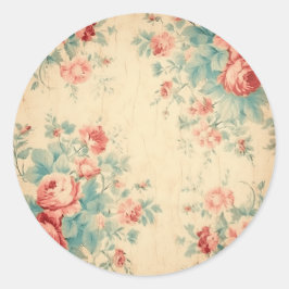Altersvorstufen, Peach-Shabby Chic Runder Aufkleber