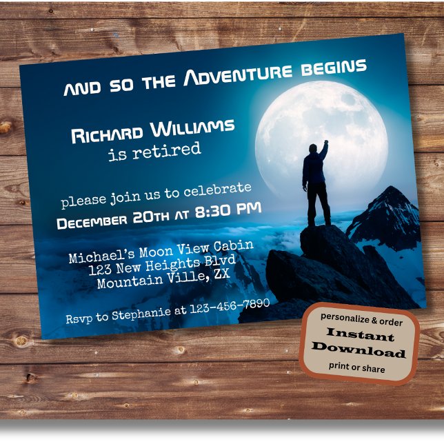 Alterswandern Nächstes Abenteuer zum Mond Einladung (Von Creator hochgeladen)