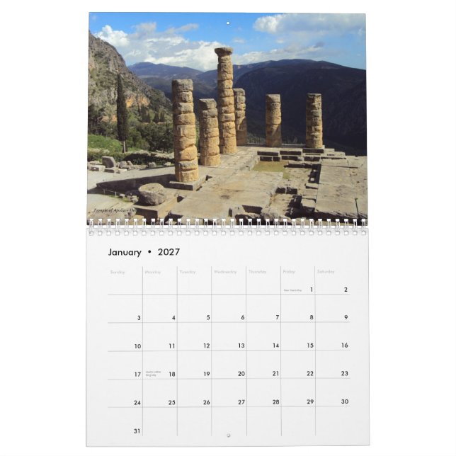 Altertümer Griechenlands Kalender (Jan 2027)