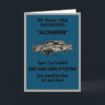 Altes 50. Geburtstag Joke Vintage Car Funny Karte<br><div class="desc">Machen Sie diesen 50. Geburtstag mit dieser Vintagen Retro-Karte zum besonderen Erlebnis. Der verwendete Spaß ist etwas,  auf das wir uns alle beziehen können. Passen Sie den Text dieser Geburtstagskarte einfach mit der bereitgestellten Vorlage an.</div>
