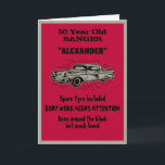 Altes 50. Geburtstag Joke Vintage Car Funny Karte<br><div class="desc">Machen Sie diesen 50. Geburtstag mit dieser Vintagen Retro-Karte zum besonderen Erlebnis. Der verwendete Spaß ist etwas,  auf das wir uns alle beziehen können. Passen Sie den Text dieser Geburtstagskarte einfach mit der bereitgestellten Vorlage an.</div>