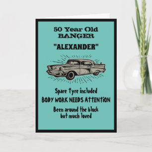 Altes 50. Geburtstag Joke Vintage Car Funny Karte