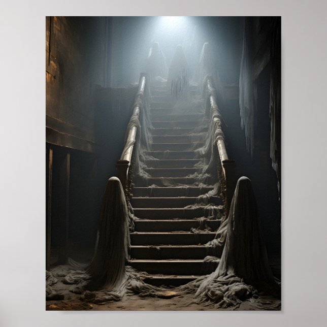 Altes abandoniertes Haus Spooky Geister auf den Tr Poster (Vorne)