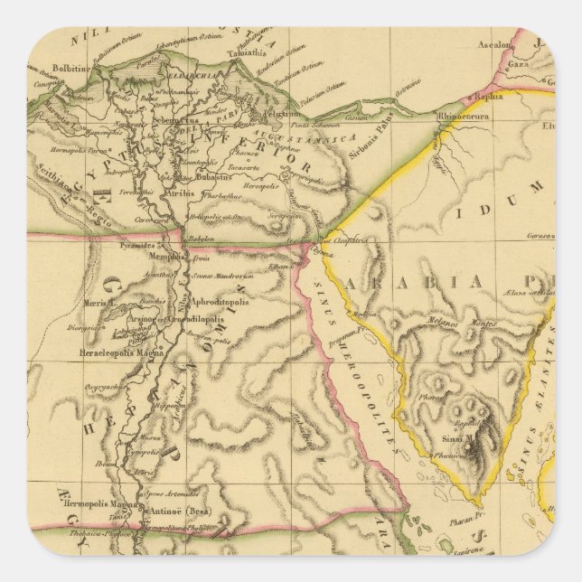 Altes Ägypten 5 Quadratischer Aufkleber (Vorderseite)