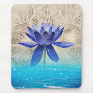 Altes Ägypten Gestyled Magic Blue Lotus Blume Mousepad