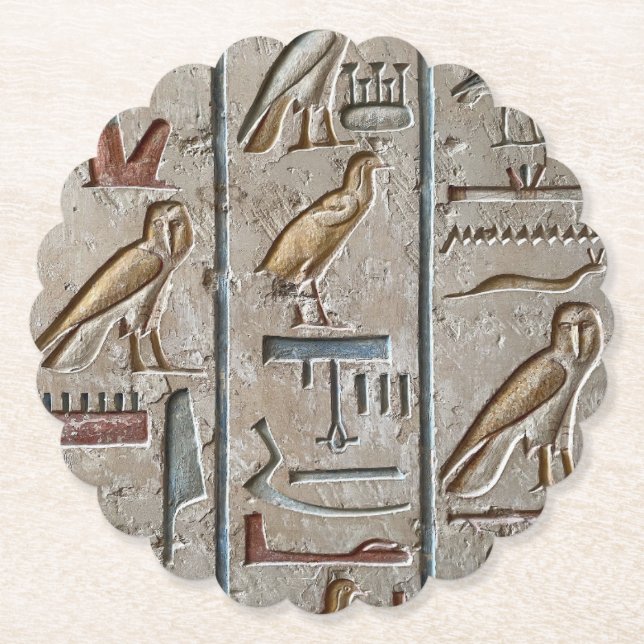 Altes Ägypten graviert Einzigartig Hieroglyphisch Untersetzer (Vorderseite)