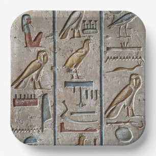 Altes Ägypten Hieroglyphen Graviertes Einzigartige Pappteller