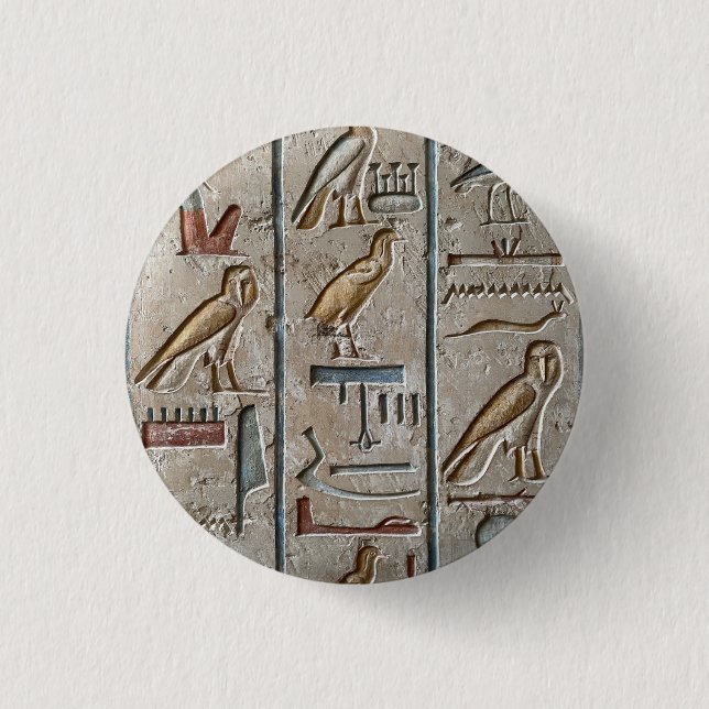 Altes Ägypten Hieroglyphisch eingraviert einzigart Button (Vorderseite)