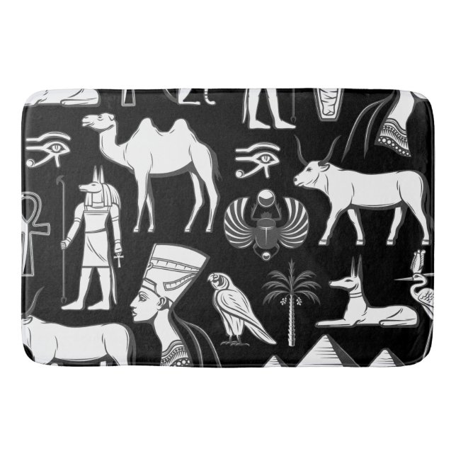 Altes Ägypten Hieroglyphisches Symbol Muster Badematte (Vorderseite)
