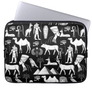 Altes Ägypten Hieroglyphisches Symbol Muster Laptopschutzhülle