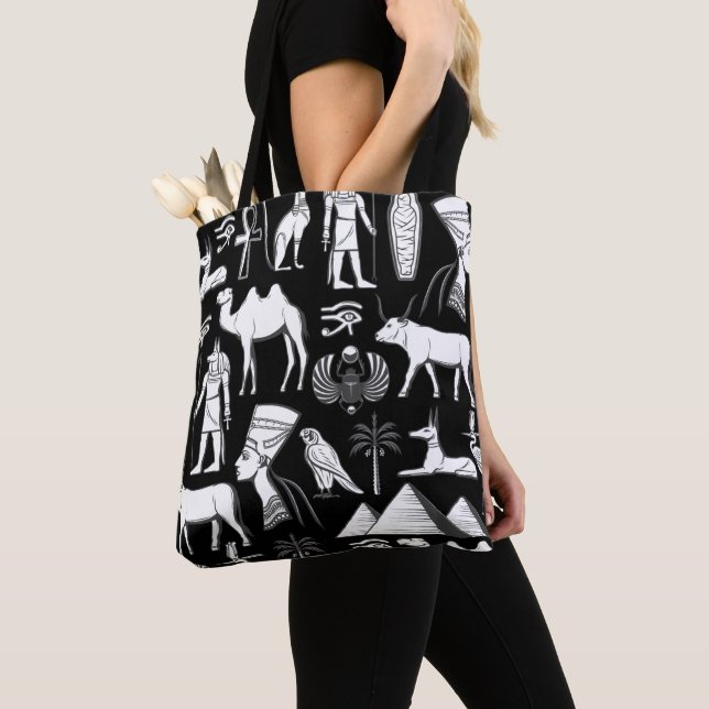 Altes Ägypten Hieroglyphisches Symbol Muster Tasche (Von Nahem)